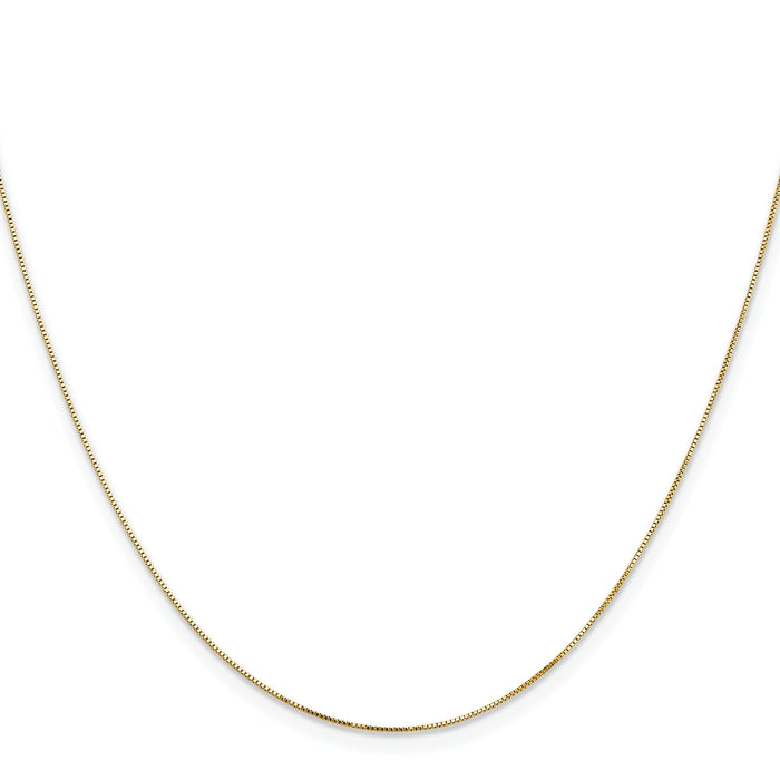 0.5 mm 14k Gold Box Chain with Lobster Clasp by Fine Color Jewels