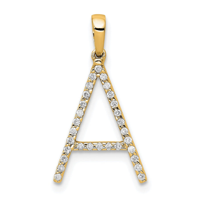 14k Gold Diamond Initial Pendant by Fine Color Jewels