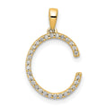 14k Gold Diamond Initial Pendant by Fine Color Jewels