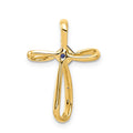 Lab Created Sapphire and Diamond Cross Pendant Gold by Fine Color Jewels