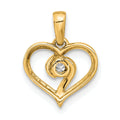 14k Gold Lab Grown Diamond Heart Pendant 1/10 carat by Fine Color Jewels