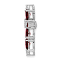 14k White Gold Natural Pear Garnet Diamond Cross Pendant by Fine Color Jewels