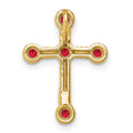 Natural Red Ruby Cross Gold Pendant by Fine Color Jewels