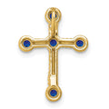Natural Blue Sapphire Cross Gold Pendant by Fine Color Jewels