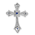 Gold Round Natural Blue Sapphire and Diamond Pendant by Fine Color Jewels