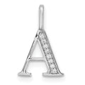 Natural Diamond Initial Letter 14k Gold Pendant by Fine Color Jewels