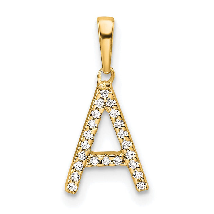 Diamond Initials 14k Gold Pendants by Fine Color Jewels