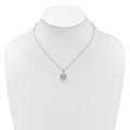 Lab Created Opal and CZ Halo Circle Necklace Sterling Silver by Fine Color Jewels