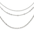 Round Beaded Sterling Silver Rhodium-Plated Layered Necklace by Fine Color Jewels
