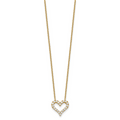 Sterling Silver CZ Heart Necklace by Fine Color Jewels