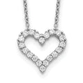 Sterling Silver CZ Heart Necklace by Fine Color Jewels