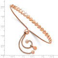 Rose Gold over Silver Interlocking Heart Adjustable Slider Bolo Bracelet by Fine Color Jewels
