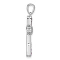 Sterling Silver Rhodium-plated Amethyst Infinity Cross Pendant by Fine Color Jewels