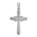 Silver Rhodium-plated London Blue Topaz Infinity Cross Pendant by Fine Color Jewels