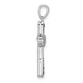 Silver Rhodium-plated Garnet Infinity Cross Pendant by Fine Color Jewels