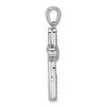 Silver Rhodium-plated Peridot Infinity Cross Pendant by Fine Color Jewels