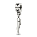 Italian Horn Dangle Pendant Sterling Silver by Fine Color Jewels