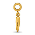 Silver Gold-plated Italian Horn Dangle Pendant by Fine Color Jewels