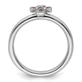 0.15 Ct Round Red Garnet Prong Silver Stackable Cross Ring by Fine Color Jewels