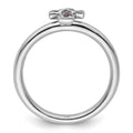 0.018 Ct Round Purple Amethyst Prong Silver Stackable Cross Ring by Fine Color Jewels