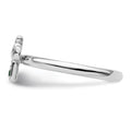0.04 Ct Round Green Lab Created Emerald Prong Silver Stackable Cross Ring by Fine Color Jewels