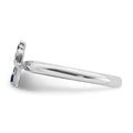 Lab Created Sapphire Silver Stackable Cross Ring by Fine Color Jewels