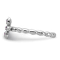 0.10 Ct Round Purple Amethyst Prong Silver Stackable Cross Ring by Fine Color Jewels