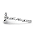 0.09 Ct Round Green Peridot Prong Silver Stackable Cross Ring by Fine Color Jewels