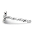 0.08 Ct Round Yellow Citrine Prong Silver Stackable Cross Ring by Fine Color Jewels