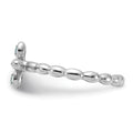 Silver Stackable Natural Swiss Blue Topaz Cross Ring by Fine Color Jewels