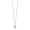 Silver 14k -X- Accent Natural Amethyst Cross Necklace by Fine Color Jewels