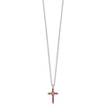 Silver 14k -X- Accent Natural Garnet Cross Necklace by Fine Color Jewels
