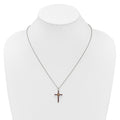 Silver 14k -X- Accent Natural Garnet Cross Necklace by Fine Color Jewels
