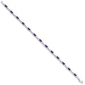 2.73 Ct Oval Purple Amethyst Prong Sterling Silver Infinity Link Bracelet by Fine Color Jewels