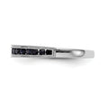 0.51 Ct Round Blue Sapphire Channel Set White Gold Eternity Band Ring by Fine Color Jewels