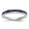 0.51 Ct Round Blue Sapphire Channel Set White Gold Eternity Band Ring