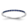 0.24 Ct Round Blue Sapphire Prong White Gold Half Eternity Ring