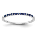0.24 Ct Round Blue Sapphire Prong White Gold Half Eternity Ring by Fine Color Jewels