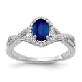 1 Ct Oval Blue Sapphire & Diamond Prong 10K Gold Halo Criss Cross Ring by Fine Color Jewels
