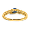 0.64 Ct Oval Blue Sapphire & Diamond Half-Bezel 14K Yellow Gold East-West Ring by Fine Color Jewels
