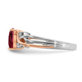 14k Two Tone Heart Created Gemstone & Diamond ring by Fine Color Jewels