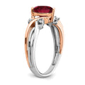 14k Two Tone Heart Created Gemstone & Diamond ring by Fine Color Jewels