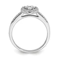 0.26 Ct 10k White Gold Lab Grown Diamond Cluster Halo Pave Engagement Ring by Fine Color Jewels