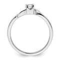 14k White Gold Lab Diamond Solitaire Engagement Ring 1/15 carat by Fine Color Jewels