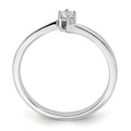 14k White Gold Lab Grown Diamond Petite Solitaire Engagement Ring 1/8 carat by Fine Color Jewels