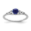0.33 Ct Round Blue Lab Created Sapphire Prong 14K White Gold Celtic Knot Solitaire Ring