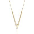 Diamond-Cut Star 14K Gold Three Strand Beaded Layered Necklace by Fine Color Jewels