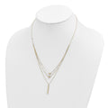 Diamond-Cut Star 14K Gold Three Strand Beaded Layered Necklace by Fine Color Jewels