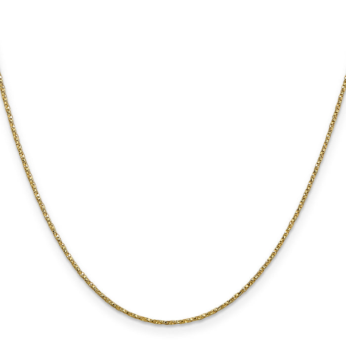 0.95 mm 14K Yellow Gold Twisted Box Chain with Lobster Clasp by Fine Color Jewels