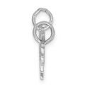 14K White Gold Key To My Heart Pendant for Couples by Fine Color Jewels